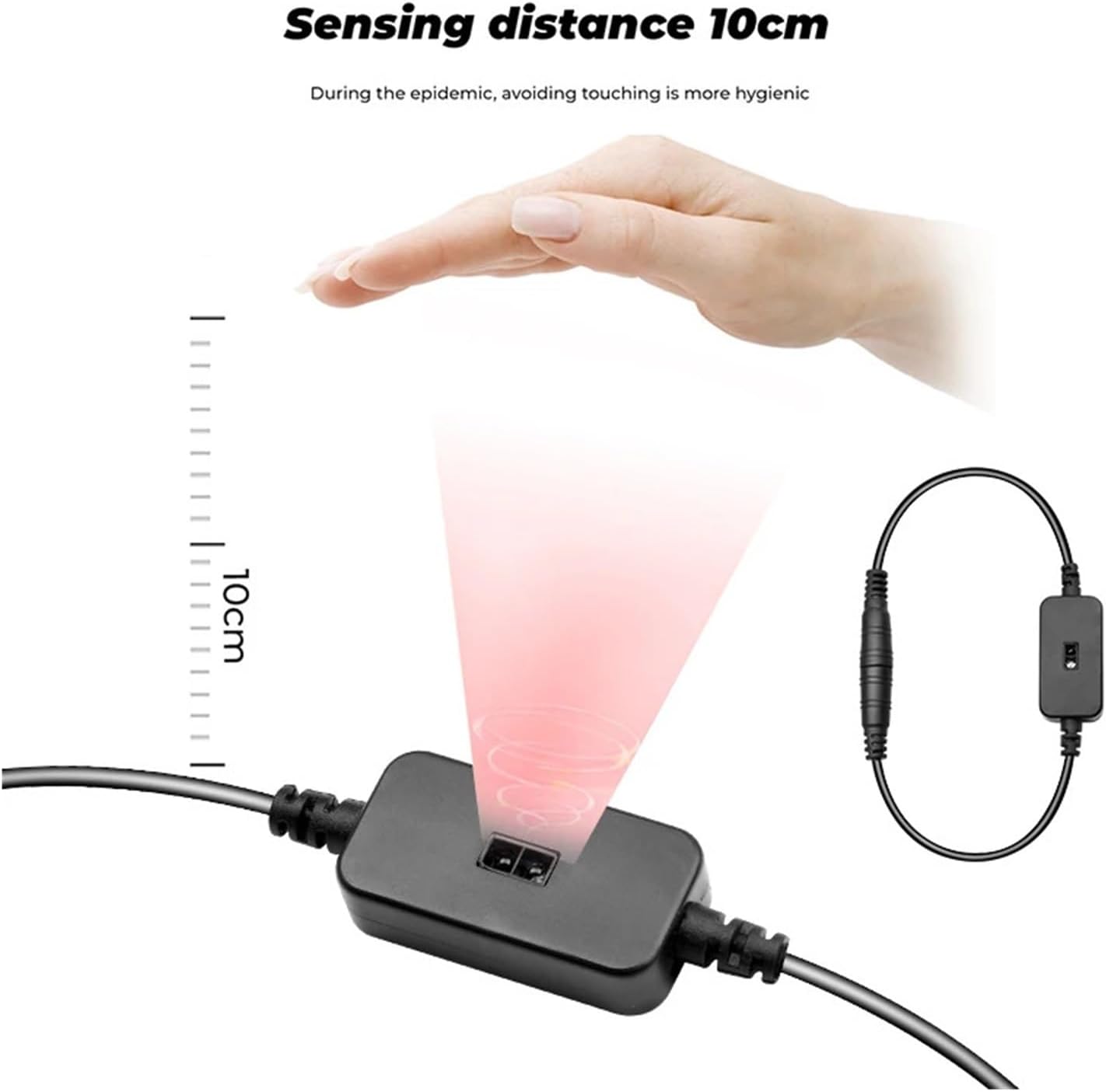 DC12-24V Sensor Switch Detector 3A Switch Dimmer for LED Light Strip Cabinet Closet Light(Black)