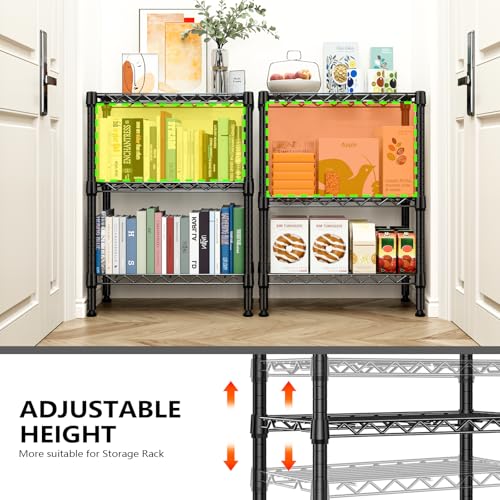 Image of M MZG 750 lbs 3 Tier Shelf Metal Storage Shelves Wire Rack Closet Organizers with PP Board for Garage Kitchen Bathroom Laundry Black 11.8 inch D x 21.7 inch W x 28.6 inch H