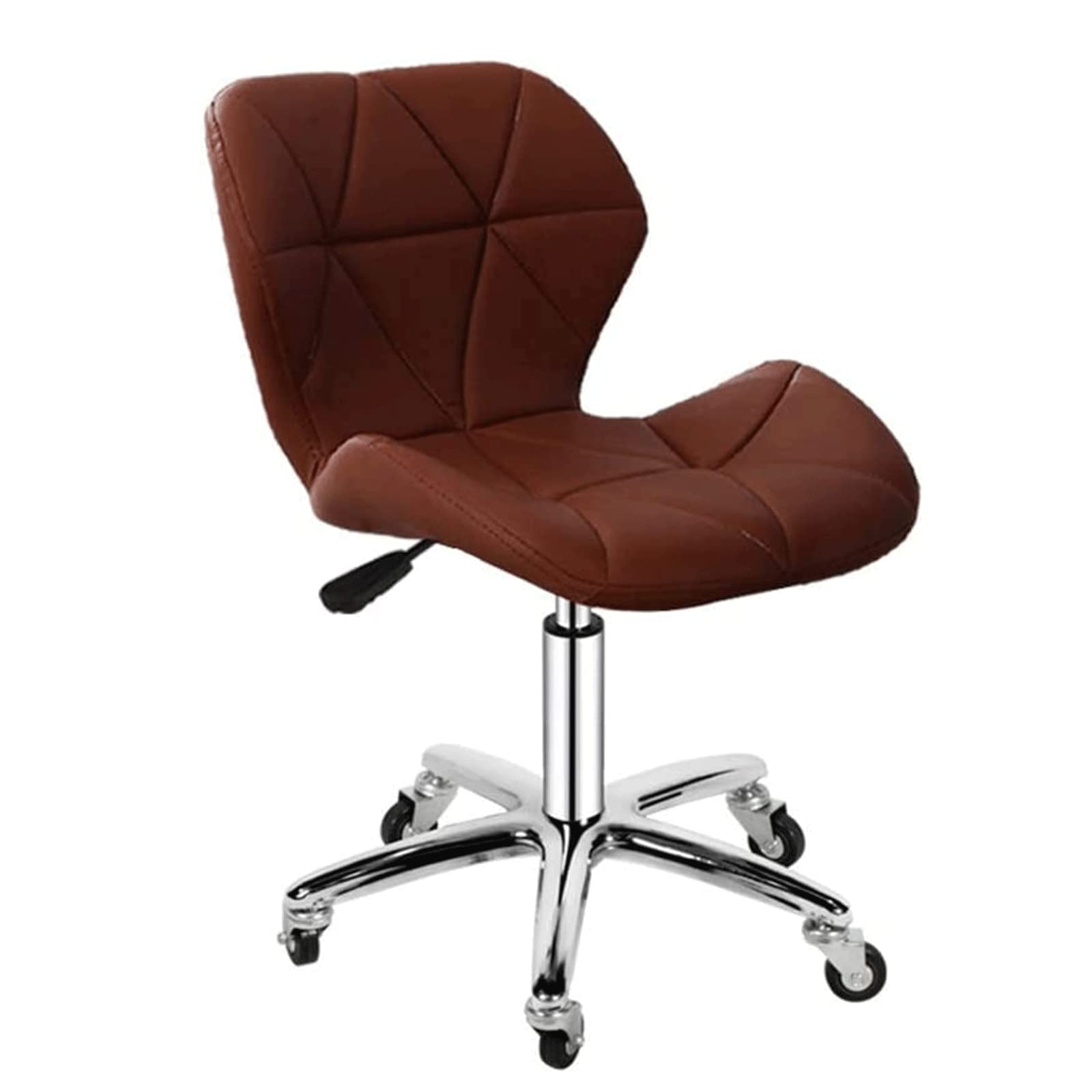 WDSOPK Ergonomic Leather Office Chair with ° Rotating Feature and Firm Seat Cushion(Brown-A)
