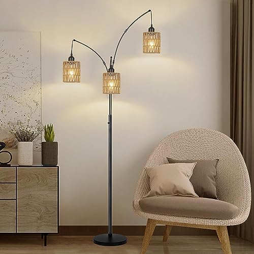 Yikege Licht YKG2018L0101010-03-UK 3 Pack Rattan Lamp Shade Small Boho Shades Replacement - Pendant Sconce Shade Ceiling Fan Light Covers Cylinder Woven Lampshade thumb #6