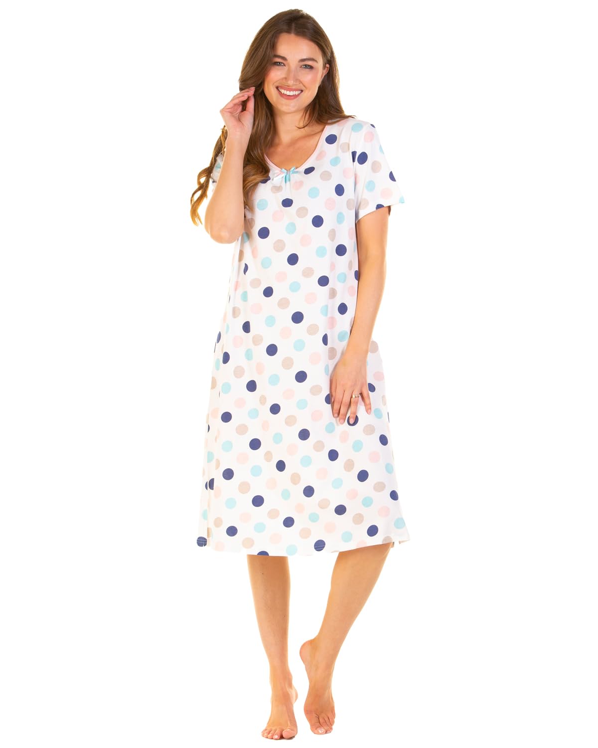 Undercover Women's Aqua 'Misty Dots' Short Sleeve Nightie 1011 14-16