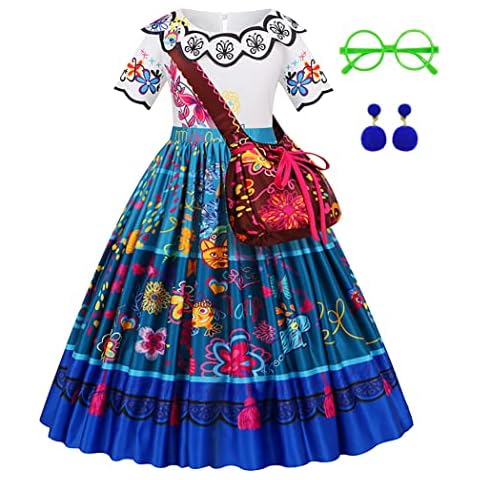RuuYiicoco Mirabel Princess Costume Dress For Girl Isabela Halloween Dress Up Set (4-5T, White) Cover