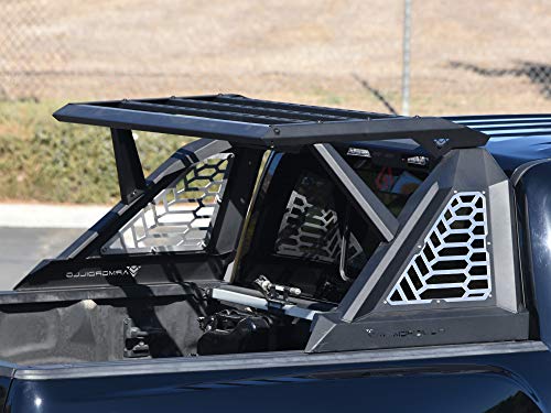 Armordillo Usa 7161849 Cr-X Modular Adjustable Chase Rack Roll Bar With Roof Rack Basket & 2X Led Light Bars - Matte Black Fits Full Size Pickup Truck #TOP4