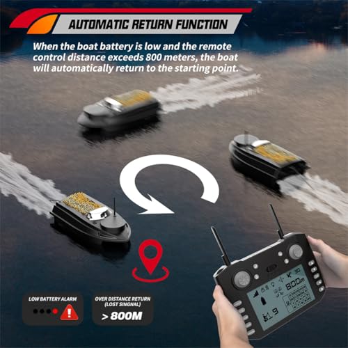 Bateau d'appât RC pour la pêche en lac avec télécommande à écran LCD - 7