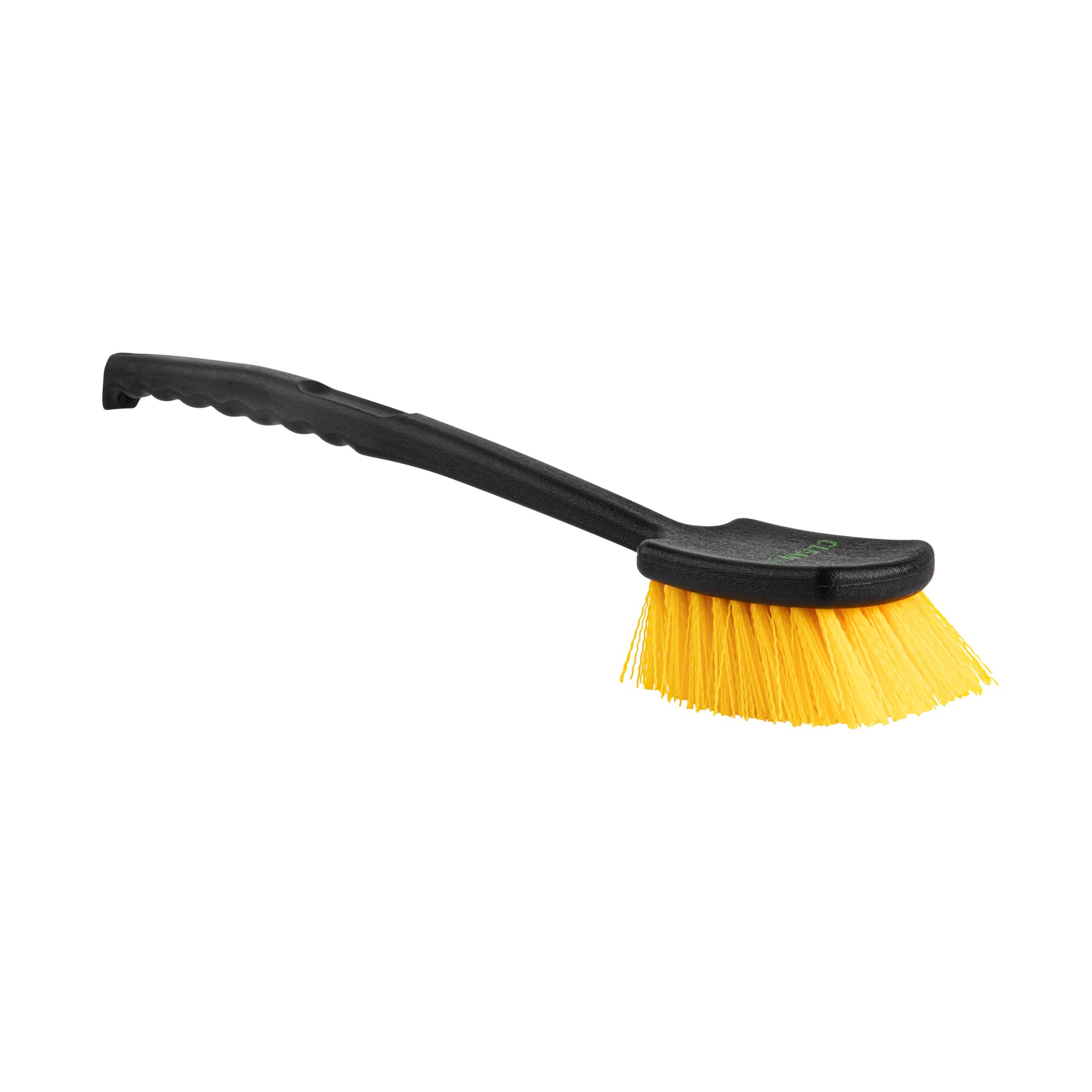 Restaurantware Heavy-Duty Scrub Brush 1 Count 20Inch Plastic Handle - Industrial Utility Cleaning Brush With Ergonomic Grip - Stiff Yellow Bristles For Commercial Kitchen Or Tire Cleaning