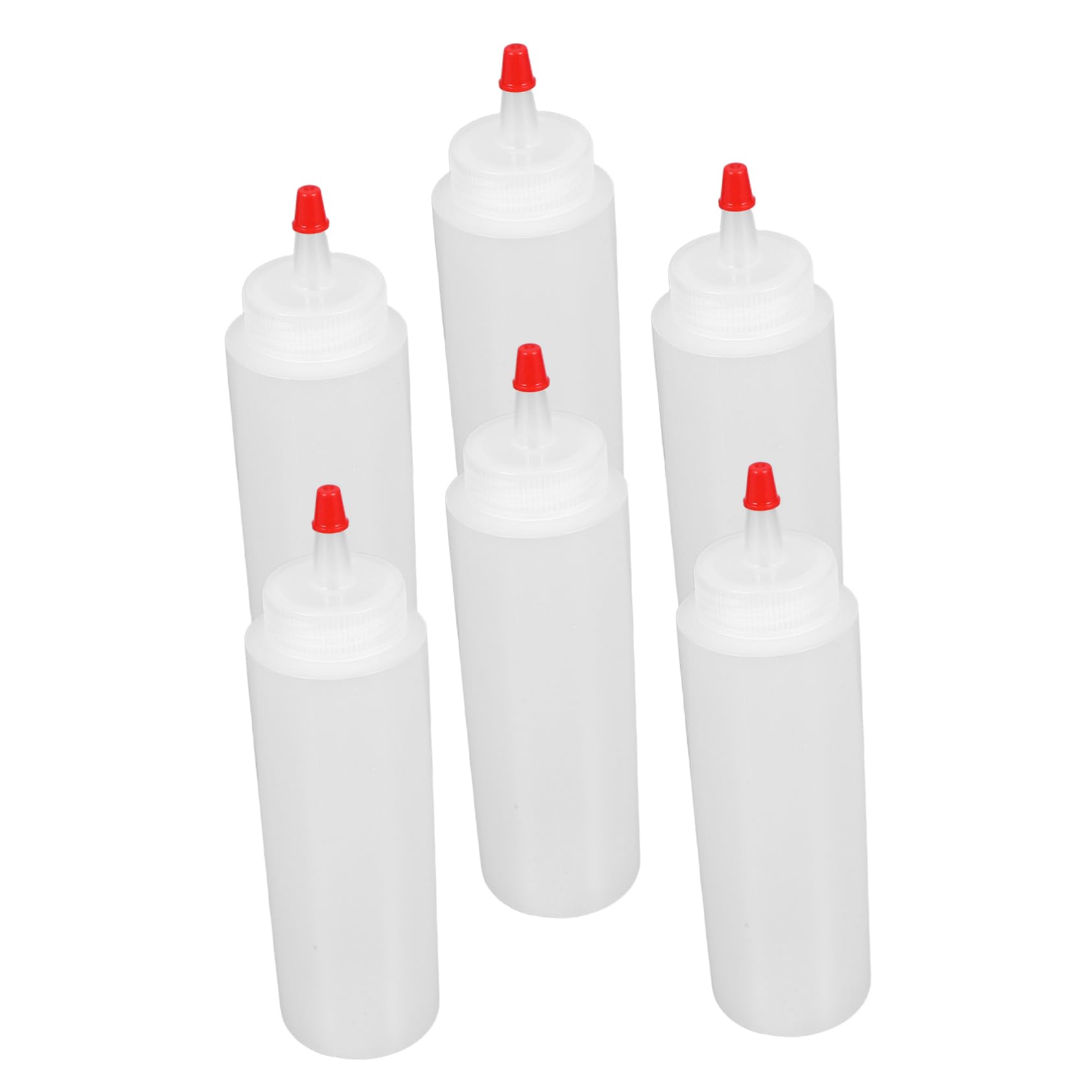 NAMOARLY 6pcs Squeeze Sauce Bottle Tomato Sauce Precision Tip Condiment Dispenser Precision Tip Condiment Bottles Salad Dressing Squeeze Dispenser Plastic Transparent re-usable