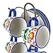 Baroni Home Juego de tazas decoradas de cerámica con platos y soporte Imagen de Baroni Home Juego de tazas decoradas de cerámica con platos y soporte