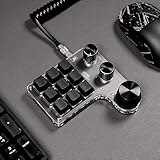 SIKAI CASE マクロキーボード 無線 片手キーボード Bluetooth接続 7色RGB 赤軸 メカニカルキーボード 軸体交換 9キー3ノブ 3レイヤーあり 18キャラクタ 6連打 Delay機能 回転ノブ付き プログラマブルキーボード カスタム可能なキー 片手 小型キーボード ショットカットキー プログラマー向き (9キー Bluetooth接続, 黒 RGB)
