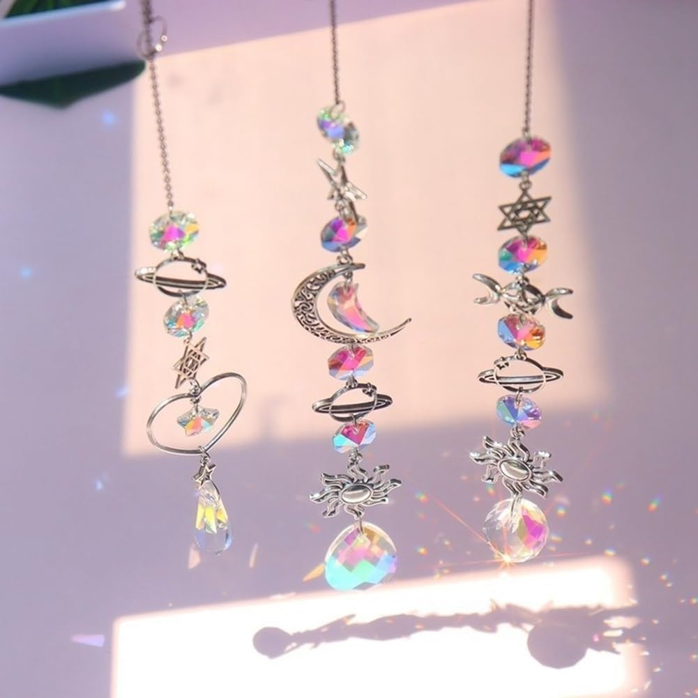 CTRLZS Crystal Wind Chime Sun Catcher Prisms Pendant Rainbow Chaser Hanging Drop Home Garden Decor 1 PCS A