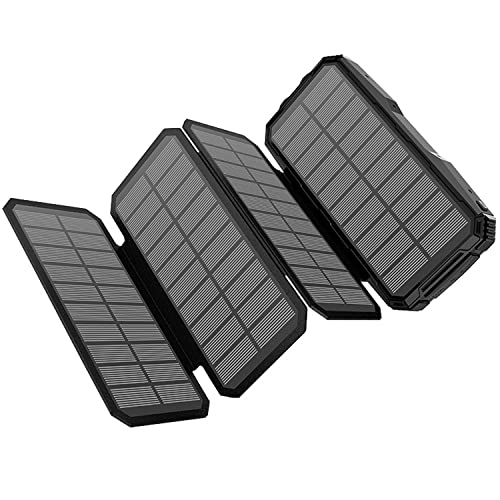 Banque d'alimentation solaire 20000mAh avec chargeur pliable et lampe LED