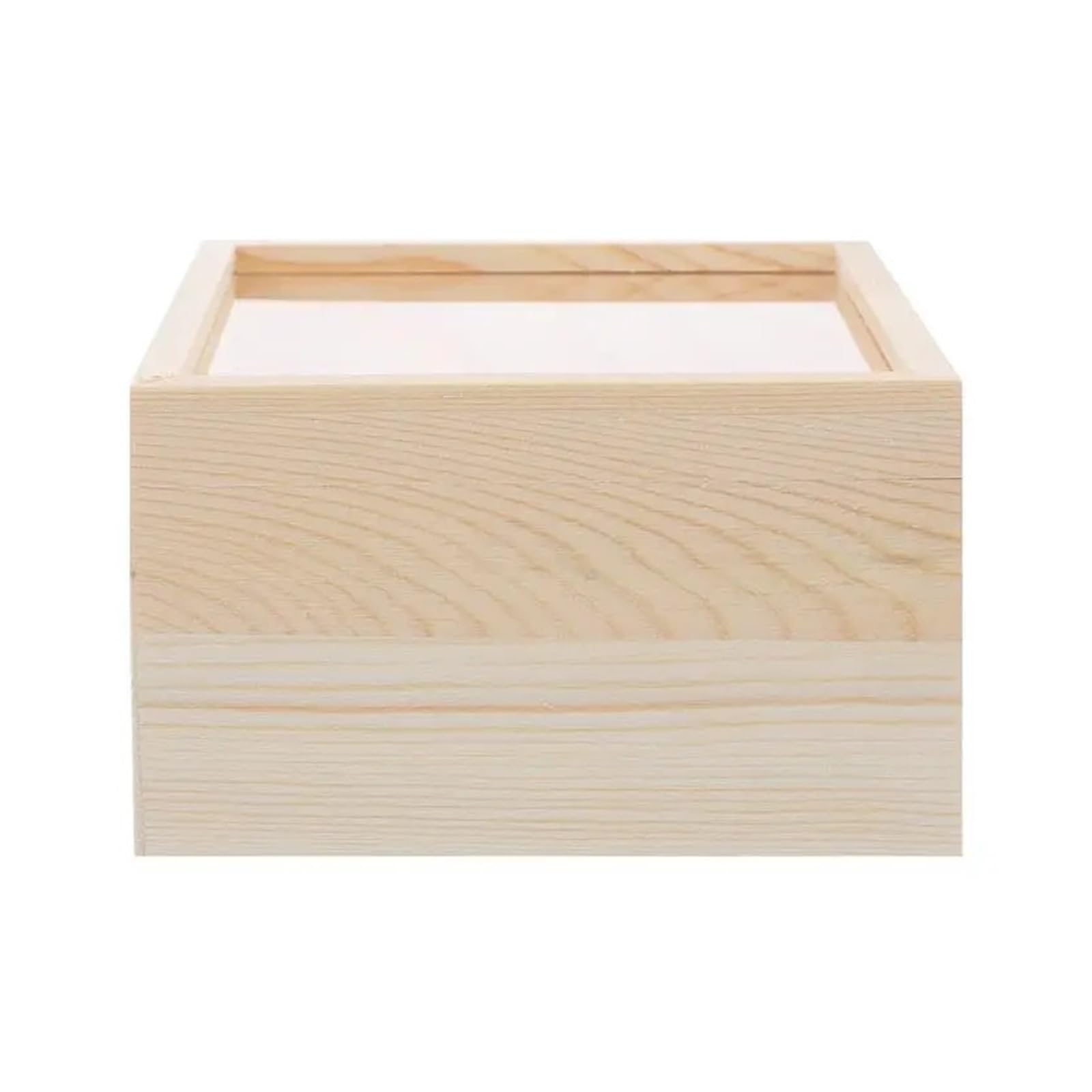 Caja Del Tesoro De Madera Sin Terminar, Cofre Vintage, Embalaje Regalo Con Transparente Almacenamiento De FáCil Acceso(20X20X10 CM)