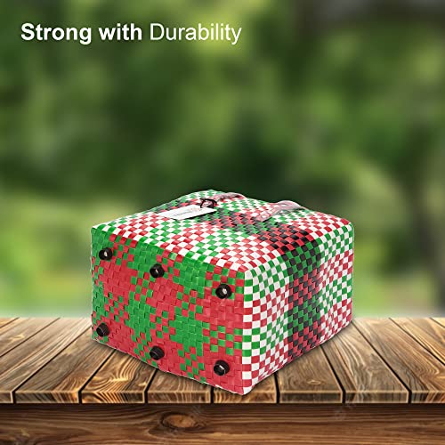 Image of Arnavira Handmade Multipurpose with Lid 20L Used as Lunch Lunch Bag Tiffin Bag For Office,School & Travel (32x20x30) (Red Green, X Large)