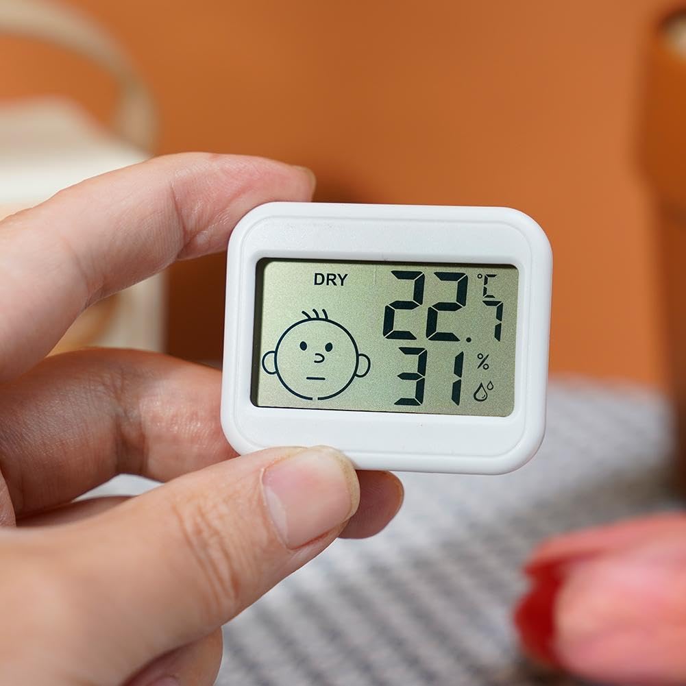 Igrometro digitale per interni, mini termometro LCD per monitoraggio dell'umidità per camere, serre, giardini e cantine, lettura accurata della temperatura e dell'umidità