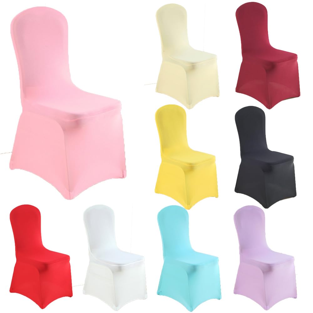 Set di 4 coprisedia lungo elasticizzato, in spandex, antipolvere, per sedie da pranzo, matrimoni, feste (1#)