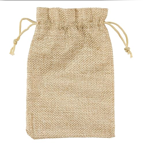 La Cordeline – Lot de 10 Sacs Tissus avec Cordon 9.5×14.5 cm – Pochons Cadeaux Coloris Lin – Sachets Dragées Mariage, Baptême, Anniversaire – Petits...