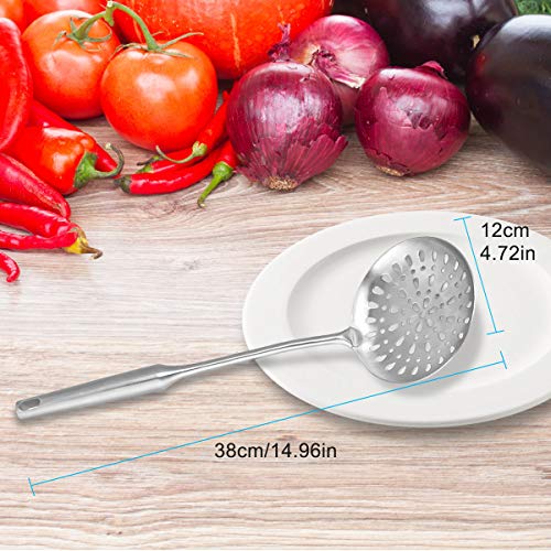 GreatBBA Skimmer Spoon - Stainless Steel Skimmers Slotted Spoon for Straining Fry Cooking - Chinese Wok Hot Pots Soup Mesh Strainer Spider Scoop