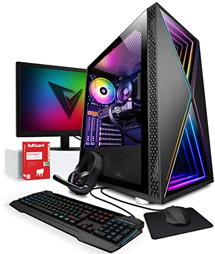 Vibox IV-38 Gaming PC - Monitor-Paket - AMD Ryzen 5 5600G Prozessor - AMD Radeon RX 6700 XT 12GB Grafikkarte - 16GB RAM - 240GB SSD - 1TB HDD - Windows 11 - WiFi