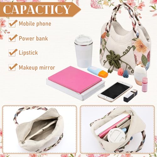 Bolso casual vintage bordado para mujer miniatura 5