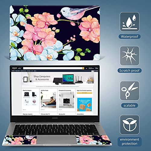 Bird & Nice Flower 12.1 13 13.3 14 15 15.4 15.6 Inches Personalized Laptop Skin Sticker Decal Universal Netbook Skin Sticker Reusable Notebook PC Art Decal Protector Cover by AORTDES