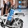 WINDHORSE 16" Folding Electric Bike for Adults, 630W Peak Power, 25MPH, 35-Mile Range, 288Wh Removable Battery with Lock, Dual Disc Brake, 2 Seat Ebike for Commuter (White) #3