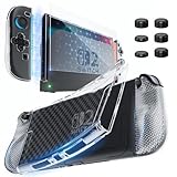 HEYSTOP Switch 2 カバー ニンテンドースイッチ 2 カバー ドック対応 ＋Switch 2ガラスフィルム１枚＋親指キャップ TPU製ソフトケース ジョイコンカバー クリア ケース 透明 超薄 分体式 全面保護 分解簡単 指紋防止 気泡ゼロ 高透過率 高感度