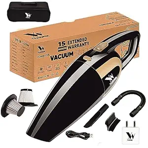YEARWIN 3301 Cordless Rechargeable Vacuum Cleaner, Portable, Handheld,100W, 6000KPA,Stainless Steel Filter Black and Gold