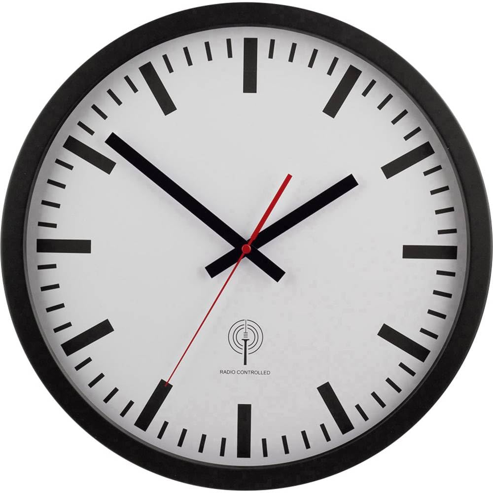 Eurotime 56862 Funk Wanduhr 40 cm Schwarz