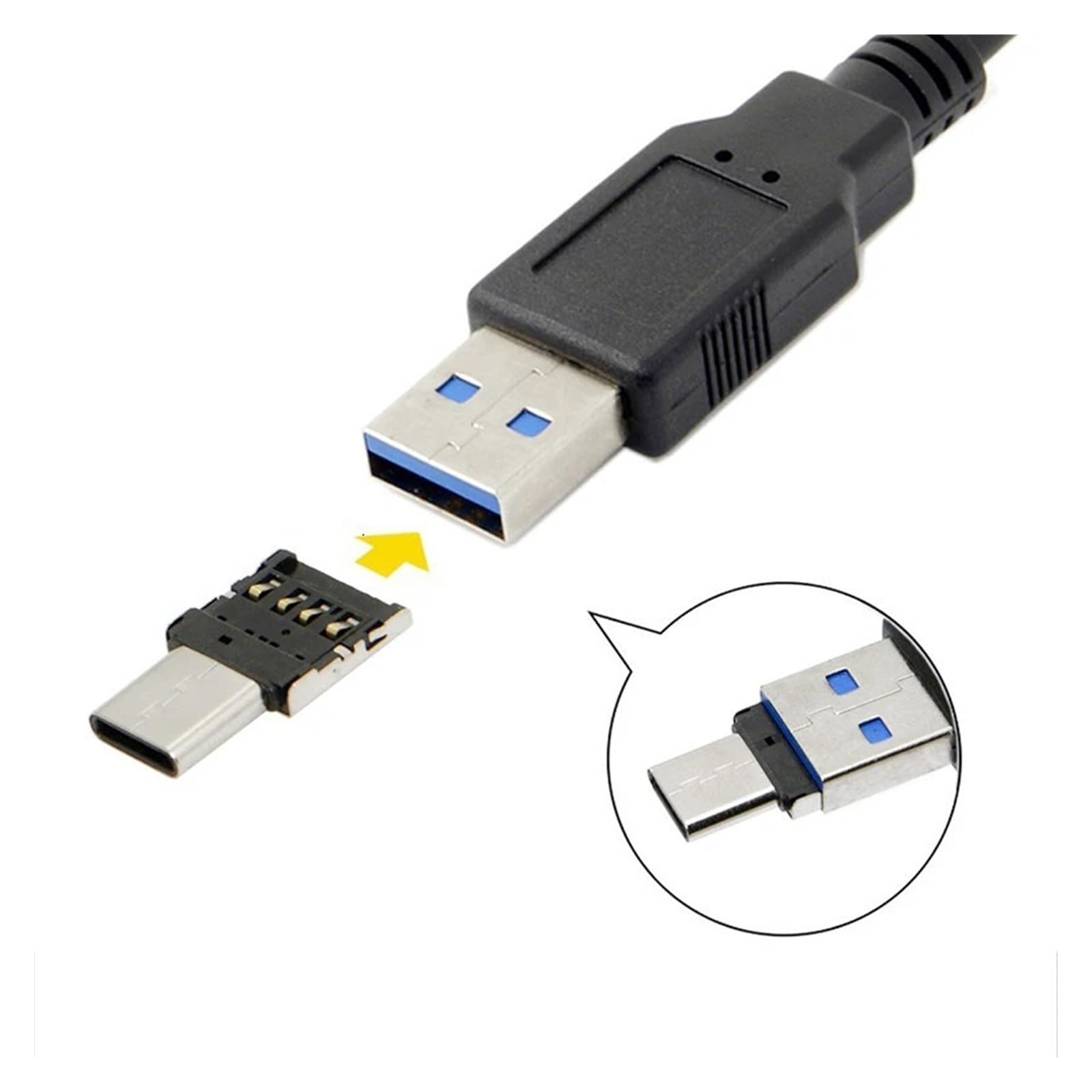 Adaptador USB C OTG tipo C a USB 2.0 hembra para MacBook (10 puertos micro USB)