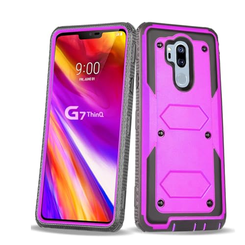 Asuwish Phone Case for LG G7 ThinQ Cover Hybrid Shockproof Proof Full Body Protective Heavy DutyAccessories LGG7 One G 7 Plus LG7 Fit LG7ThinQ 7G Thin Q G7+ G7thinq LGG7thinq Women Men Deep Purple