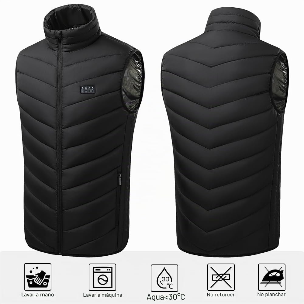 Amurhey Chaleco calefactable hombre y mujer con 21 zonas de calor y compatible con 5V/7.4V, NEW 2025 – Chaleco calefactable, chaqueta eléctrica, chaleco térmico unisex (batería externa no incluida)