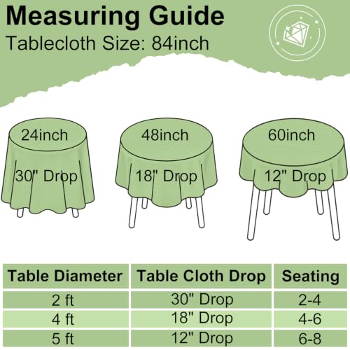 Image of misaya 8 Packs Disposable Plastic Table Cloth, 84 inch Round Waterproof Tablecloth, Leakproof & Sturdy Decorative Table Covers for Picnic, Party, Outdoor and Back to School, Wine Red