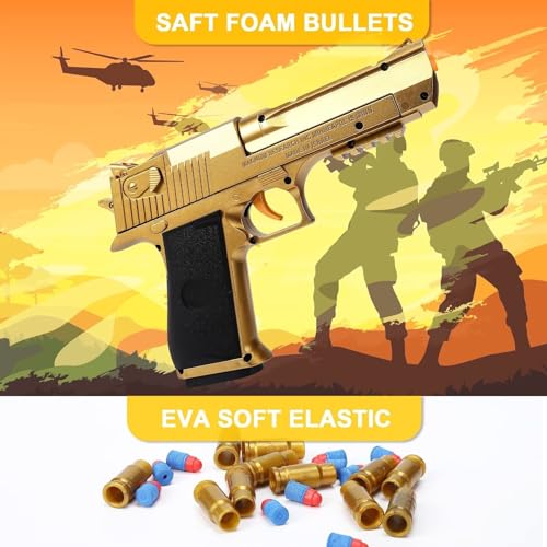 Image of Guns for Boys and Girls | Soft Rubber Foam Bullet Gun Toys | Pull Back Slide | Gun Pistol Original Jump Out shel