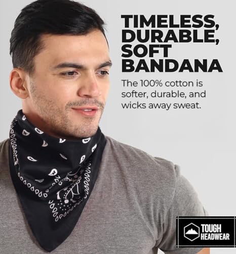 Image of Bandanas for Men & Women - Paisley Bandana - Head Wrap, Scarf - Large 21x21