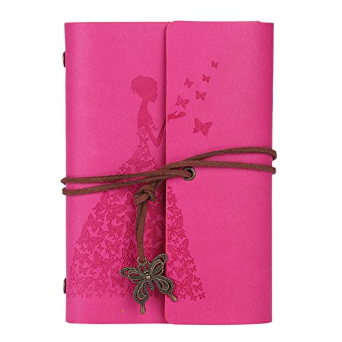 Butterfly Vintage Leather Journal Notebook Refillable Diary Sketchbook Spiral Bound Notebook with Unlined Blank Pages Travel Journal Writing Notepad...