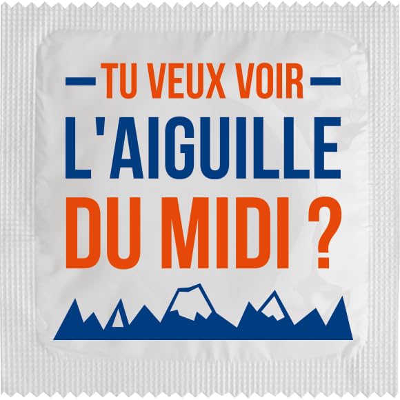 Préservatif humoristique - modèle Rhône-Alpes - En Latex Fin et résistant - Imprimé en France - Capote rigolo pour homme - cadeau parfait (Tu Veux Voir...
