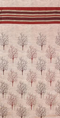 Image of Homefab India Jute Modern 2 Piece Eyelet Polyester Window Curtain Set - 5ft, Maroon