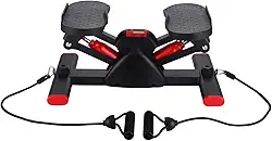Mini Stepper Hidráulico com Elásticos de Resistência e Monitor LCD - Simulador de Caminhada para Exercícios em Casa