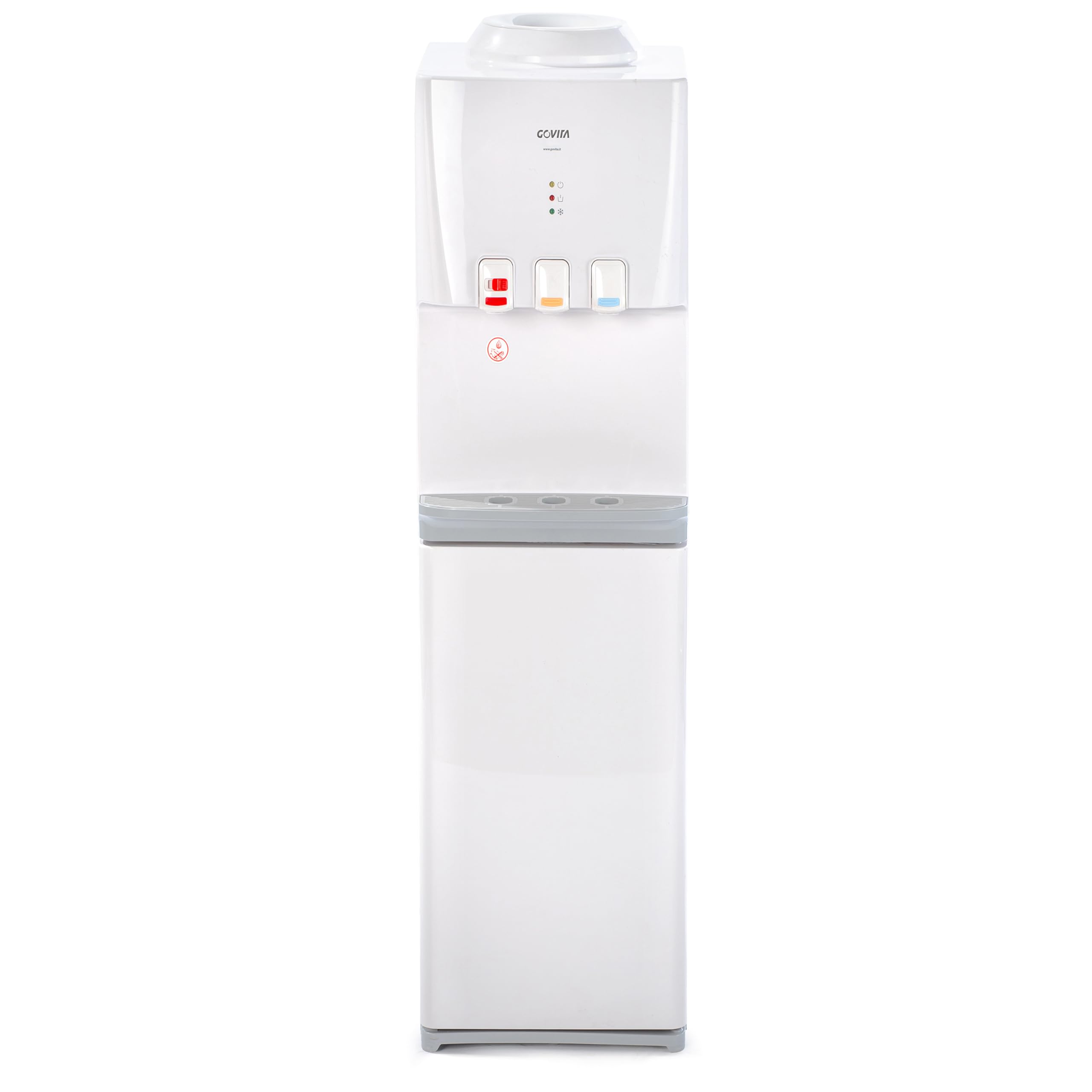 Dispensador de agua con garrafas, dispensador de agua fría (blanco, carga superior + gabinete)