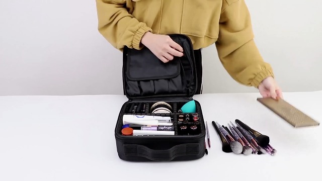 Amazon | Luxspire メイクボックス 大容量 26*24*9cm Black | 可愛い