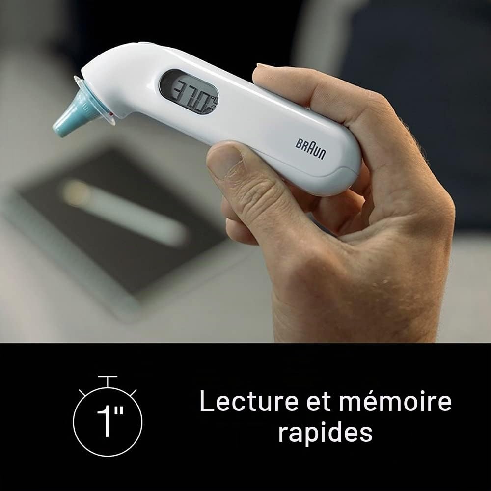 Braun ThermoScan 3 Ear thermometer (professional accuracy, audio fever indicator reliable, temperature screening, fever, fast, easy to use, hygienic, baby, adults) IRT3030