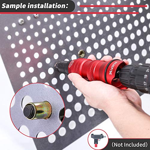 Beaspire 035 Cordless Drill Electric Rivet Gun Adapter Rivet Nut Drill Adapter Kit Including 10 Mandrel And 50Pcs Assorted Rivet Nuts thumb #4