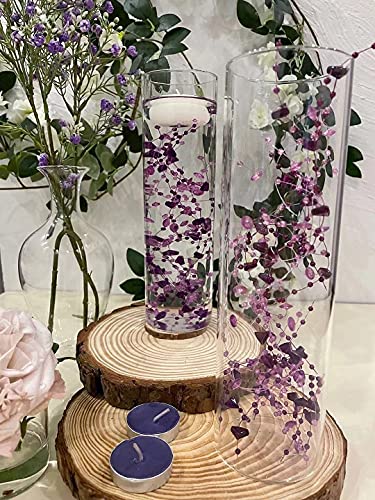 Image of TeaSu 12pcs Purple Crystal String for Floating Candles Centerpieces Table Decorations, Floating Crystal Vase Filler for Party, Birthday Decorations
