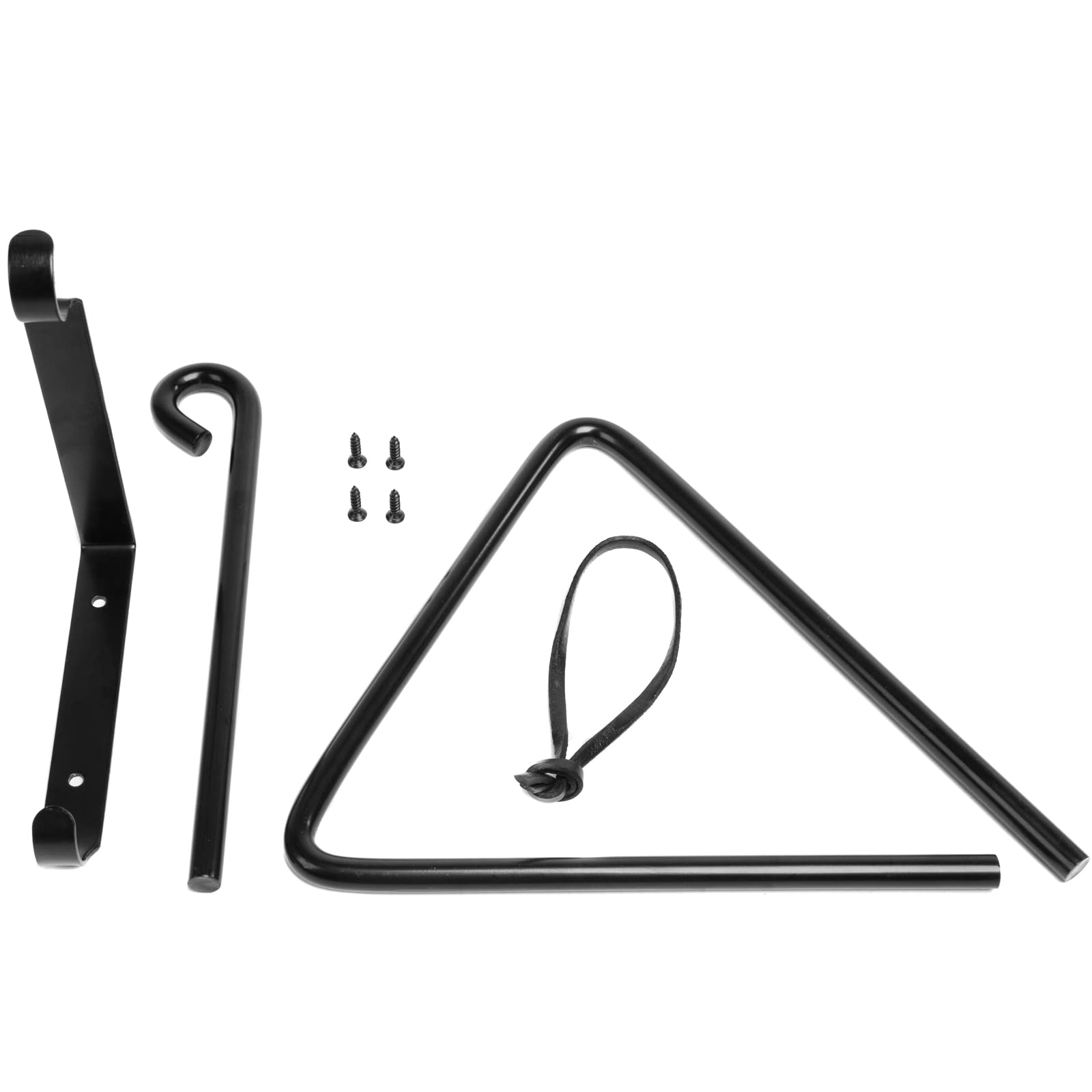 Campana triangular – Chuckwagon resistente de hierro fundido negro de 9 pulgadas con golpeador – Completo con una campana decorativa de mesa