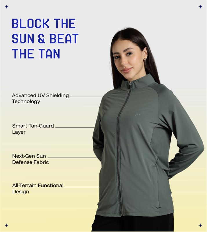 Image of Womens Sunscreen Jacket ICE Pro - UPF 50+ Cooling Jacket for Men & Women|Cool Rush Pro Tech,UV Protection,Breathable,Sweat-Wicking, Anti-Microbial, Lightweight Sun Hoodie for Outdoor Sports & Travel