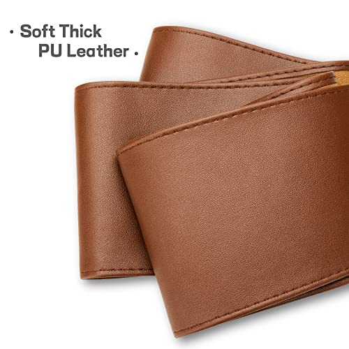 Womens PU Wide Brown Cinch Belt Lace Up Wrap Around Obi Waistband3