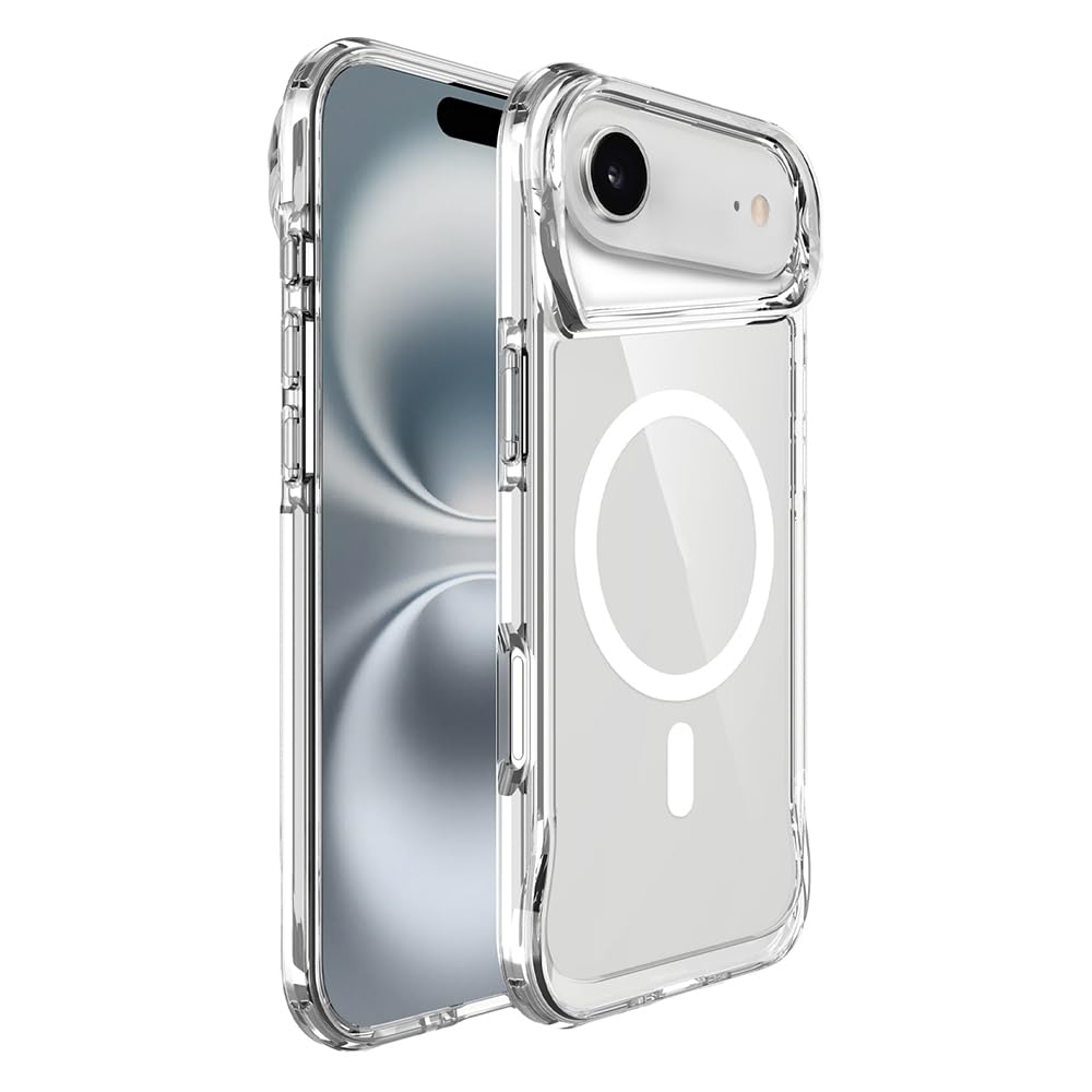Zore Apple ile uyumlu iPhone 17 Air Kılıf Zore M-safe Şarj Özellikli T-Max M-safe Kapak Şeffaf