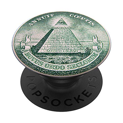Illuminati Pyramid Eye Elite Agenda Dollar Bill Note Art PopSockets PopGrip: Swappable Grip for Phones & Tablets