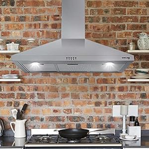30″ Range Hood, GASLAND Chef PR30SP Wall Mount Range Hood with LED light, 450 CFM Ducted Vent Hood, 3 Speed Exhaust Hood Fan, Button Control, Chimney Style, Aluminum Filter, Stainless Steel
