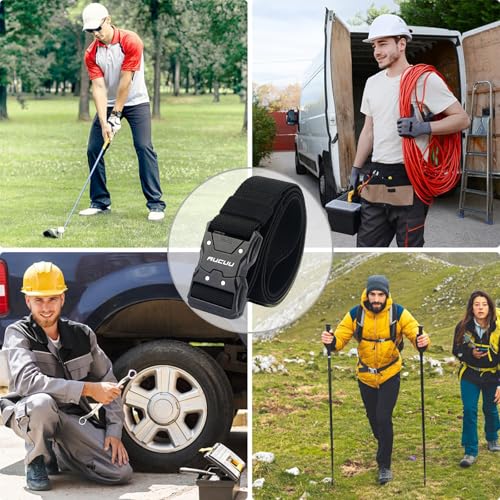 Aucuu Schnellverschluss Taktischer Gürtel, Arbeitsgürtel Herren mit Schnellspanner Metallschnalle, Militär Wandern Arbeitgürtel, Gürtel Nylon Canvas Belt, Herren Belt für Outdoor, Arbeit, Militär