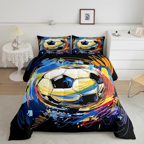 Image of Feelyou Soccer Bedding Set Queen Size for Kids